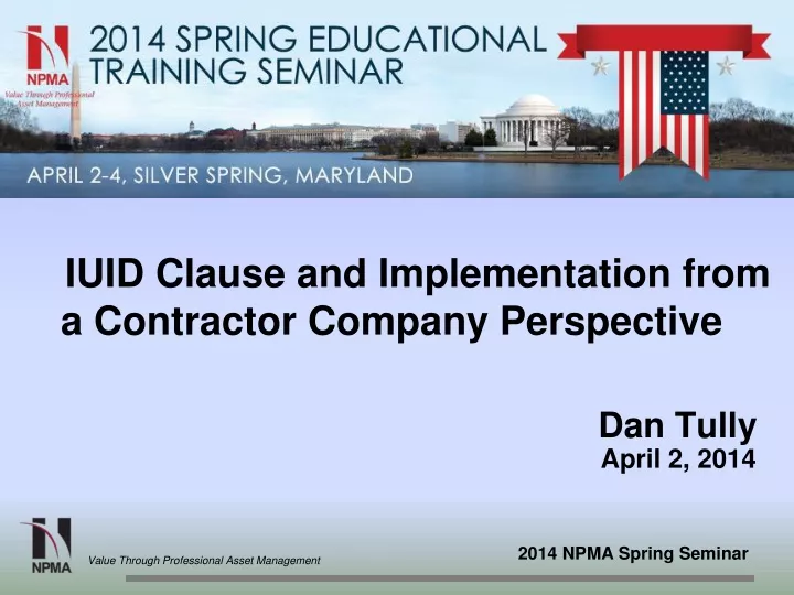 iuid clause and implementation from a contractor company perspective