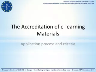 The Accreditation of e-learning Materials