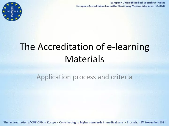 the accreditation of e learning materials