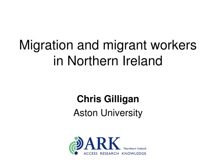 migration and migrant workers in northern ireland