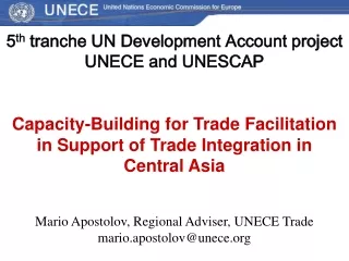 5 th tranche UN Development Account project UNECE and UNESCAP