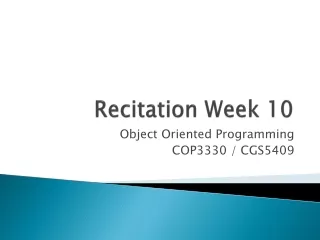 Recitation Week  10
