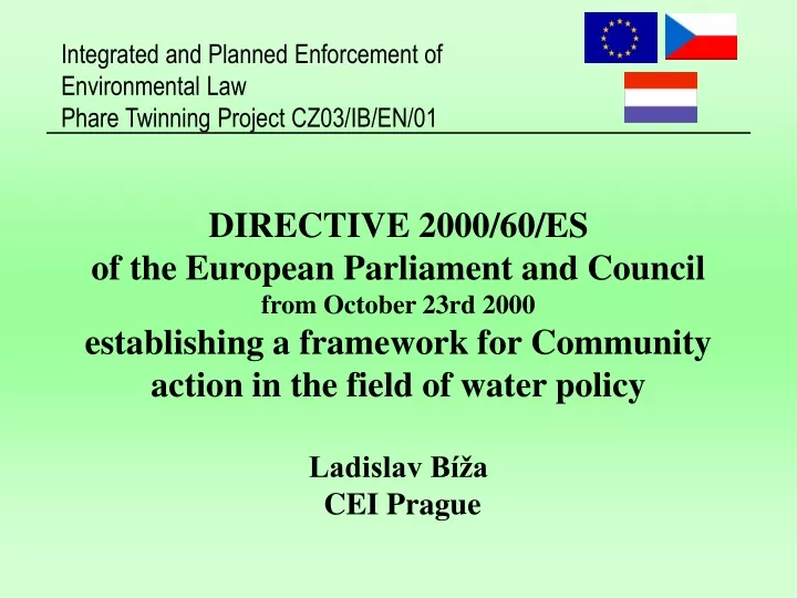 directive 2000 60 es of the european parliament