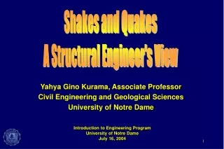 Yahya Gino Kurama, Associate Professor Civil Engineering and Geological Sciences