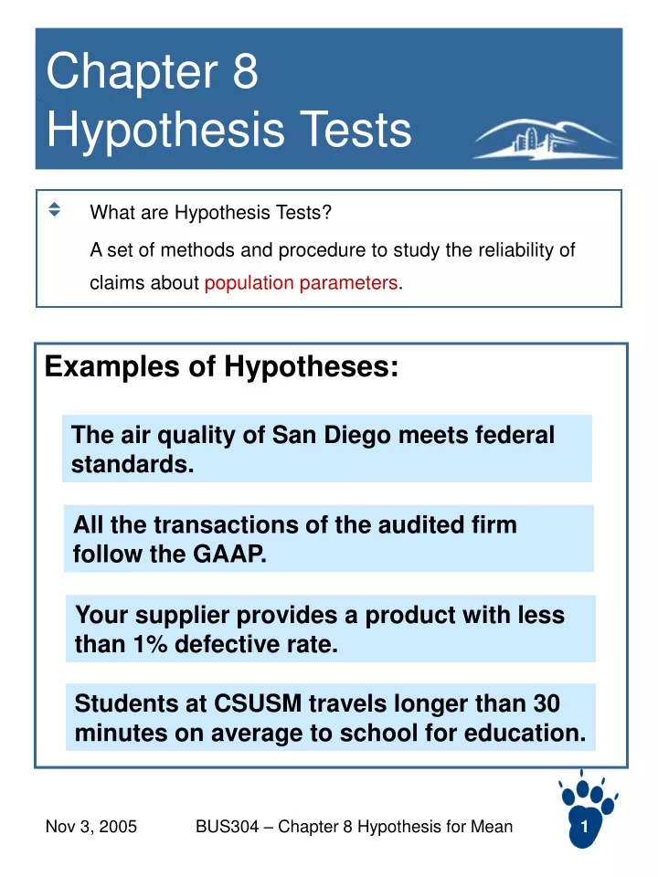 chapter 8 hypothesis tests