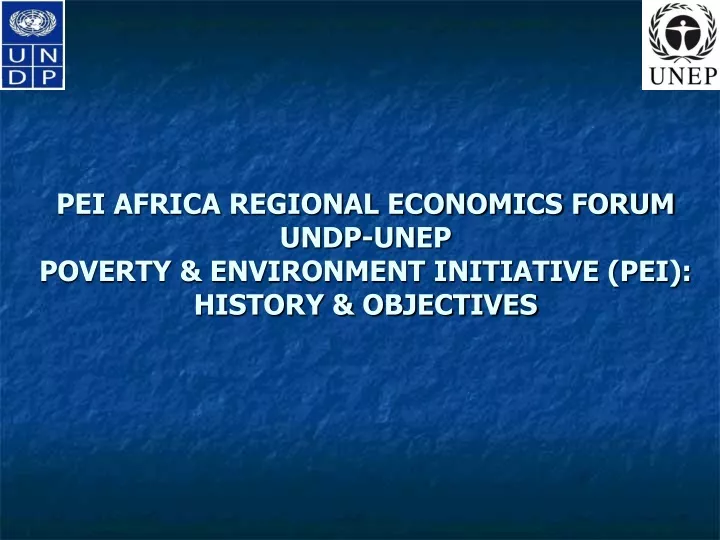 pei africa regional economics forum undp unep poverty environment initiative pei history objectives