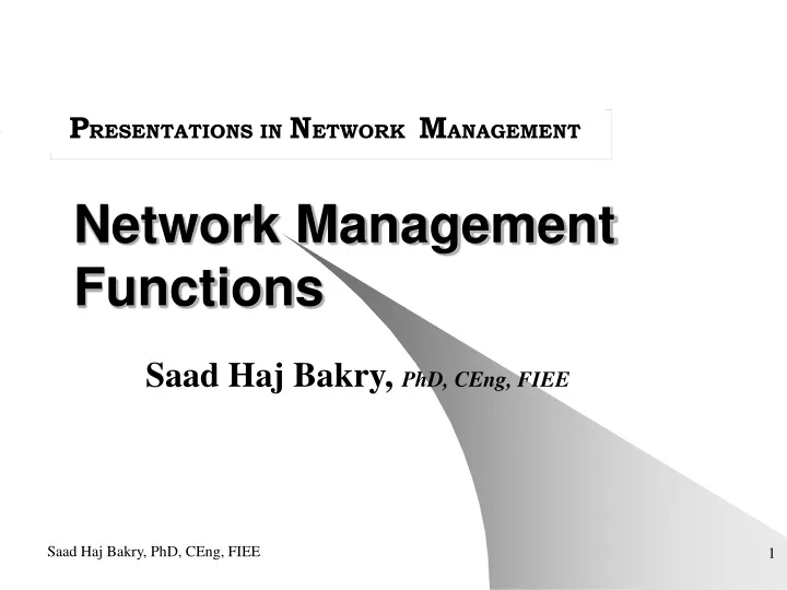 network management functions