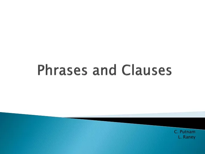 phrases and clauses