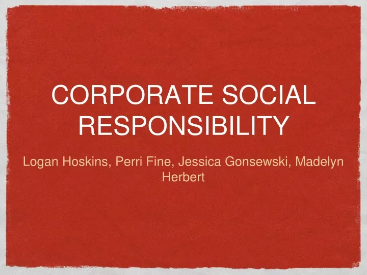 corporate social responsibility