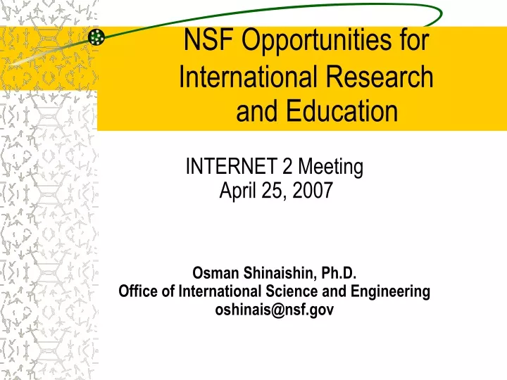 nsf opportunities for international research