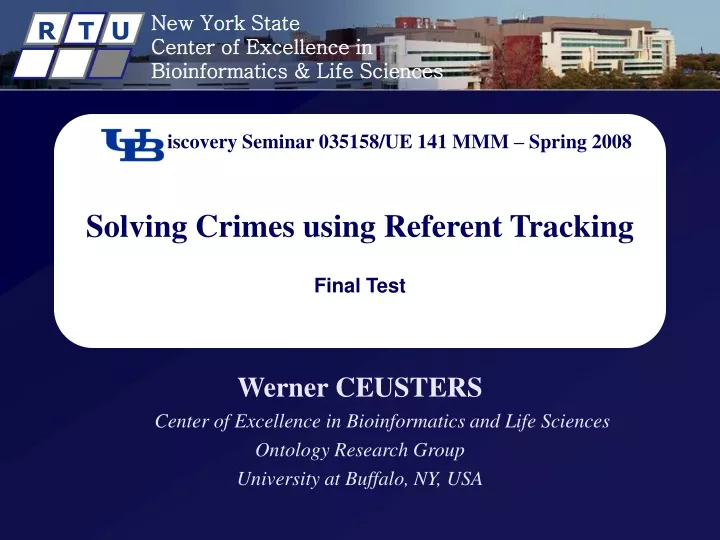 discovery seminar 035158 ue 141 mmm spring 2008 solving crimes using referent tracking final test