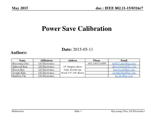 Power Save Calibration