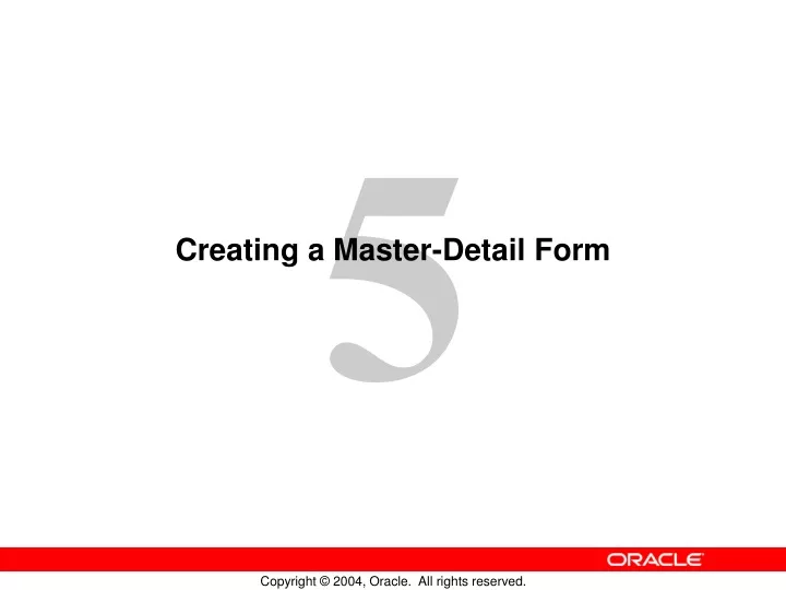 creating a master detail form