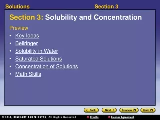 Section 3:  Solubility and Concentration