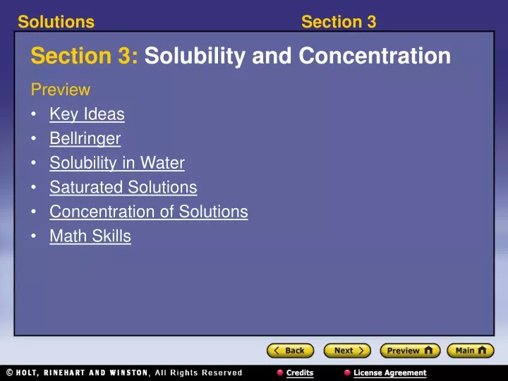 section 3 solubility and concentration