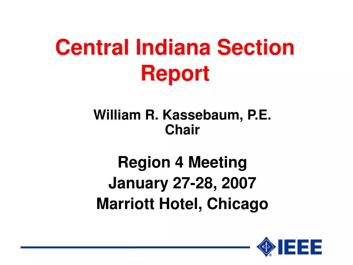 central indiana section report