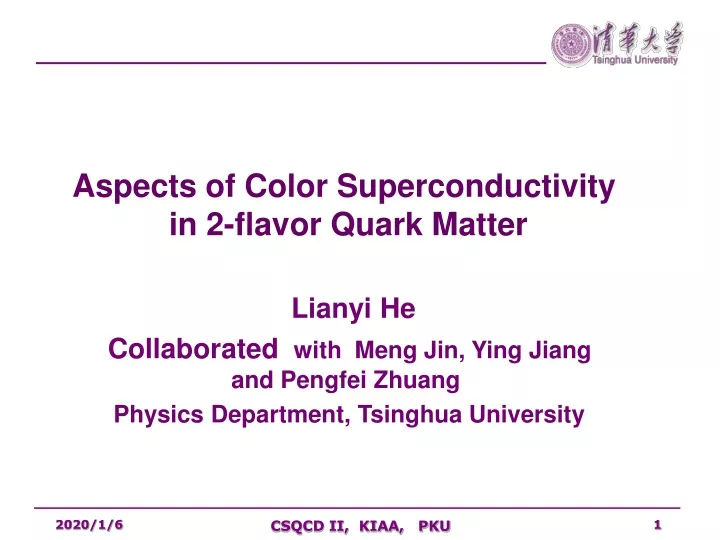 aspects of color superconductivity in 2 flavor