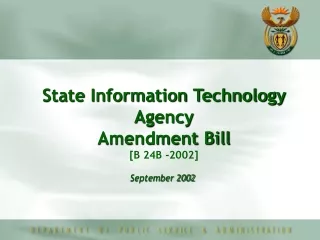 State Information Technology Agency Amendment Bill [B 24B -2002]