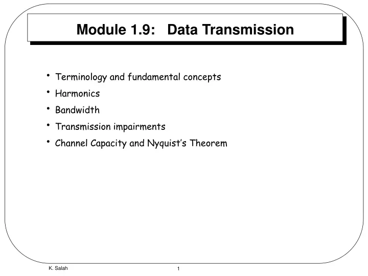 module 1 9 data transmission