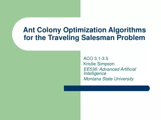 Ant Colony Optimization Algorithms for the Traveling Salesman Problem