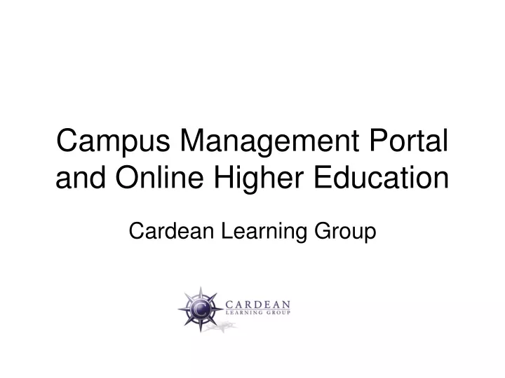 campus management portal and online higher education