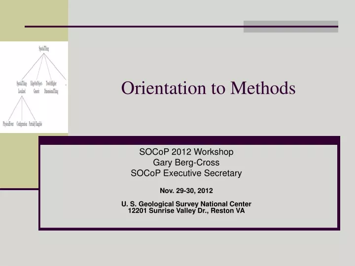 orientation to methods
