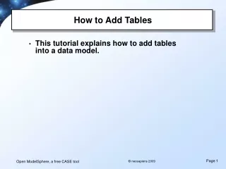 How to Add Tables
