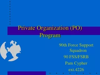 Private Organization (PO) Program
