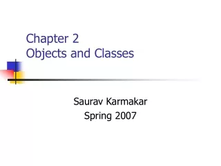 Chapter 2 Objects and Classes