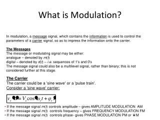 What is Modulation?