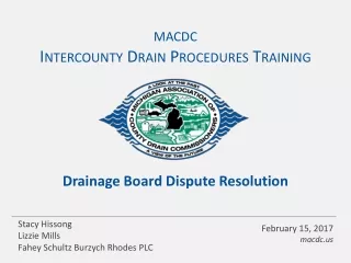 macdc Intercounty Drain Procedures Training