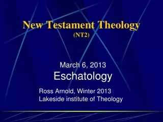 New Testament Theology  (NT2)
