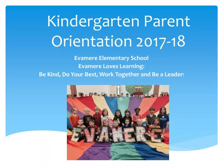 kindergarten parent orientation 2017 18