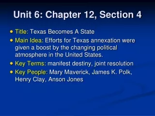 Unit 6: Chapter 12, Section 4