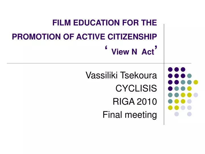 film education for the promotion of active citizenship view n act