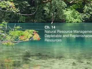 Ch. 14 Natural Resource Management:  Depletable and Replenishable  Resources