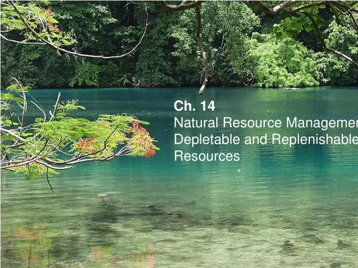 ch 14 natural resource management depletable