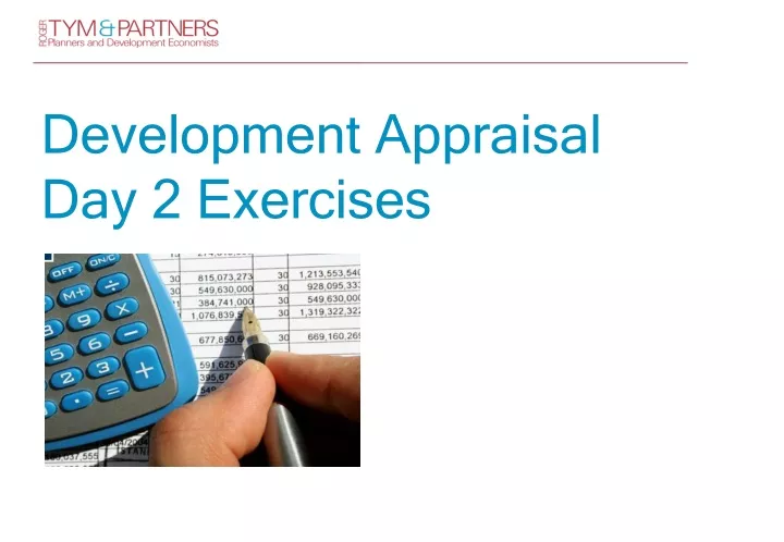 development appraisal day 2 exercises