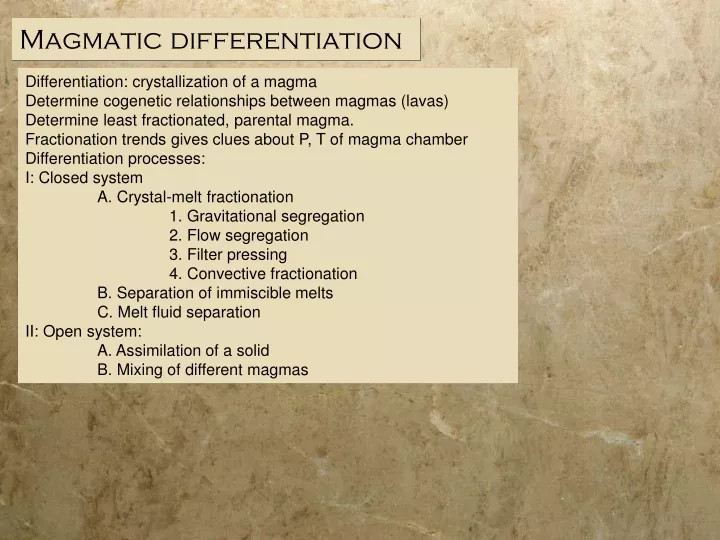 magmatic differentiation