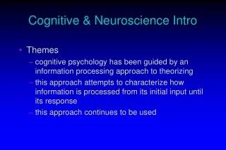 Cognitive &amp; Neuroscience Intro