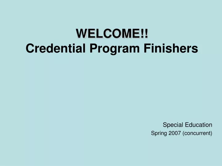 welcome credential program finishers