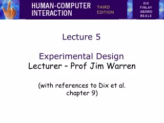 Lecture 5 Experimental Design