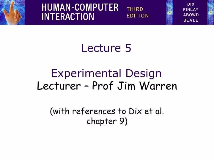 lecture 5 experimental design