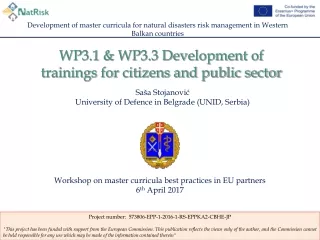 Development of master curricula for natural disasters risk management in Western Balkan countries