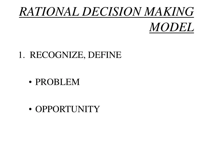 rational decision making model
