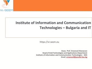 Institute of Information and Communication Technologies – Bulgaria and IT