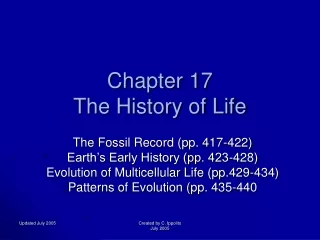 Chapter 17 The History of Life