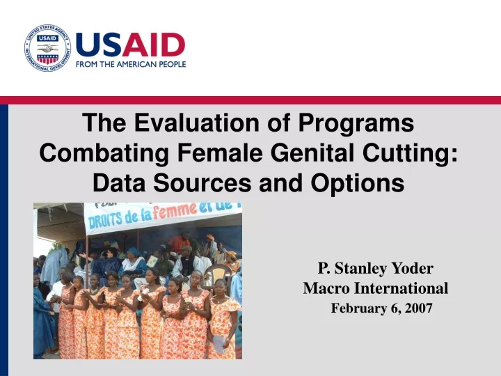 the evaluation of programs combating female genital cutting data sources and options