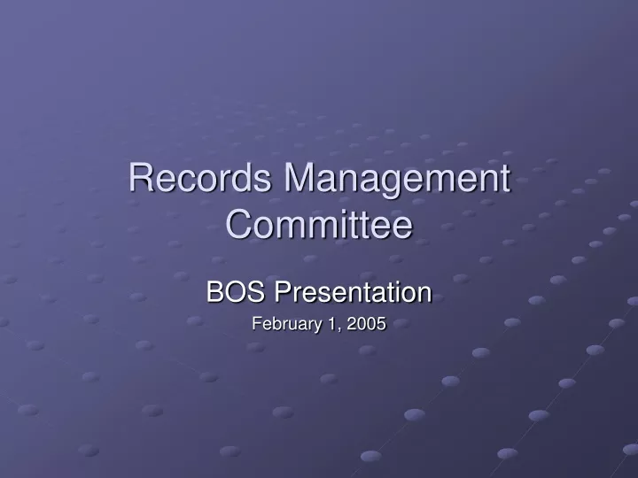 records management committee