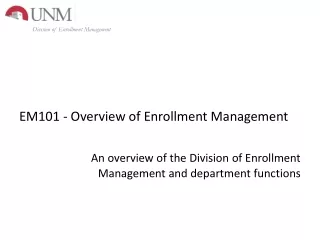 EM101 - Overview of Enrollment Management